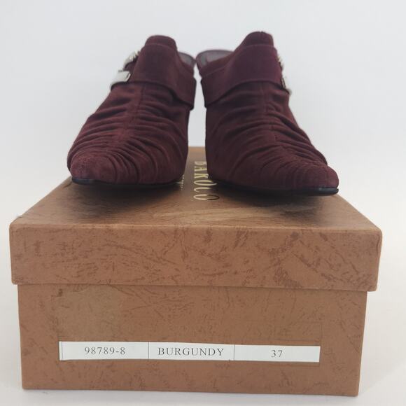 VTG Baroco Kitten Heel 6.5M Suede Ruched Studded Slip On Halloween Goth Witch - Picture 4 of 9